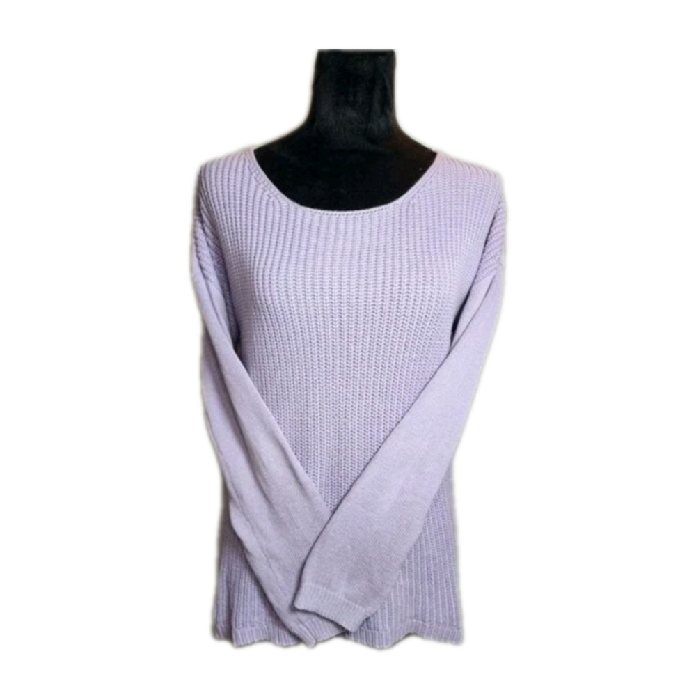 Chico's Women's Sz 0 Lavender Long Sleeve Pullover Tight Knit Cozy Casual